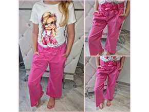 Dívčí kalhoty Pink květ
