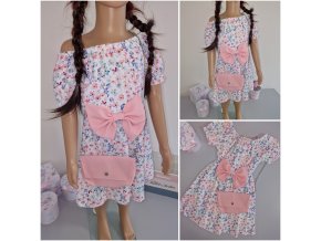 Šaty Kvítek s mašličkou a kabelkou