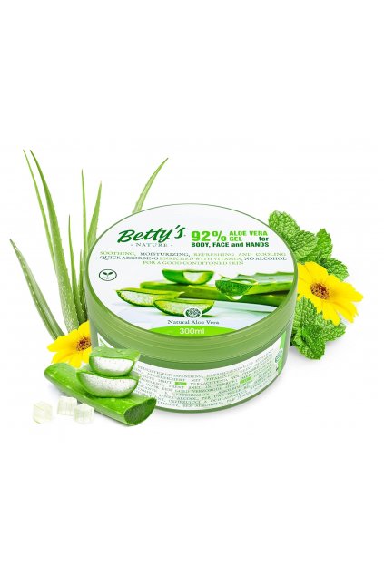Betty's Nature Vyživující tělový gel s 92% obsahem Aloe Vera, 300ml