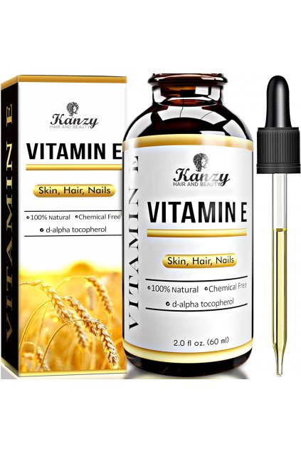 Kanzy Vitamin E Olej na obličej, vlasy a pokožku, 60 ml