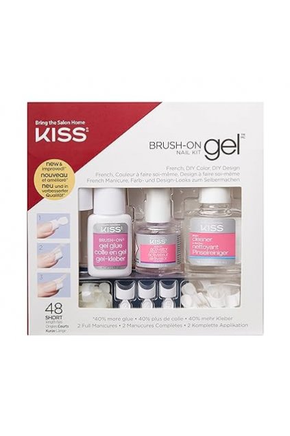 KISS sada pro nanášení gelových nehtů, francouzské a přírodní tipy, 48 kusů