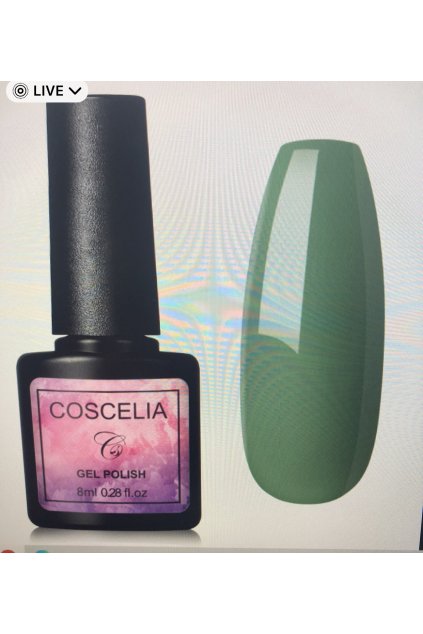 COSCELIA  Namáčecí UV gel na nehty zelený 1x8ml +1x8ml Top Coat
