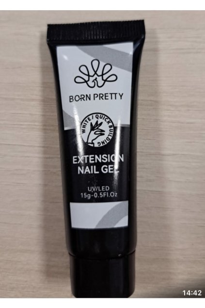 BORN PRETTY akrylový gel pro prodlužování nehtů  WHITE 15g