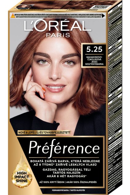 L'Oréal Paris - Préférence - 5.25 Mahagonovo-čokoládová, (poškodená krabička)