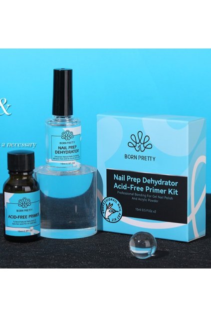 BORN PRETTY Dehydratační a bondovací primer na přírodní nehty, bez kyselin 2x15ml
