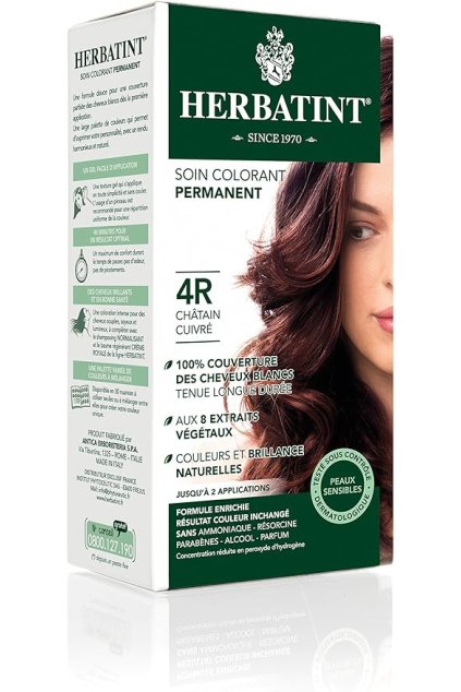 Herbatint Permanentní barva na vlasy 4R Měděně hnědá, 150 ml, bez amoniaku