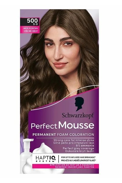 Schwarzkopf Perfect Mousse Barva na vlasy středně hnědý 500 (5-0)