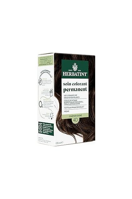 Herbatint Permanentní barva na vlasy 4D Zlatavě hnědá - 170 ml Bez amoniaku