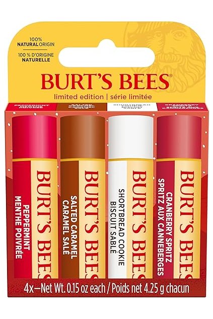 Dárková sada Burt's Bees- Balzámy na rty s včelím voskem a vitamínem E, 4 x 4,25 g