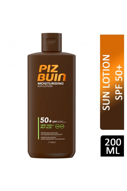 Piz Buin, hydratační opalovací mléko SPF50+, 200 ml