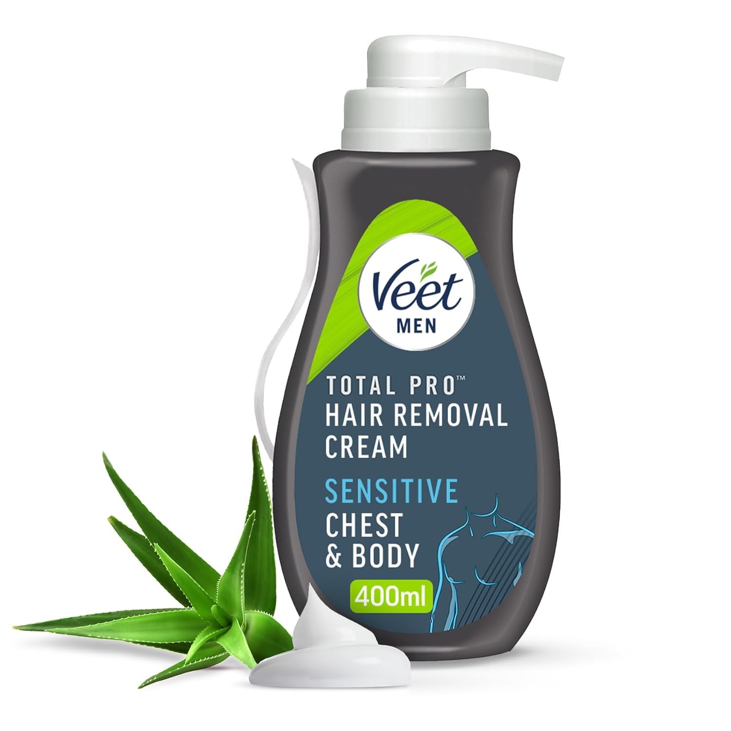 Veet Total Pro - Depilační krém pro muže, 400 ml (bez špachtle)