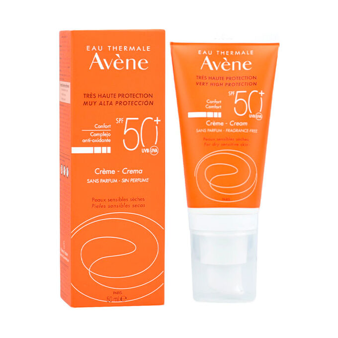 Avène, ochranný hydratační krém na obličej, SPF50, 50 ml