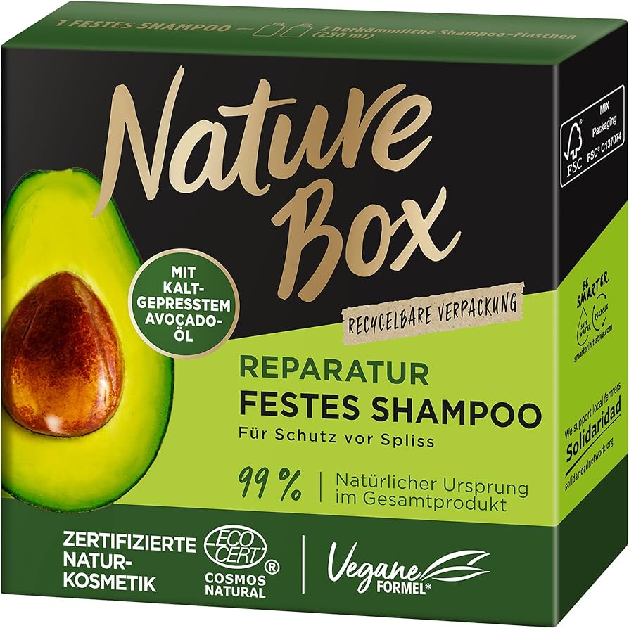Nature box, tuhý šampon, 85 g