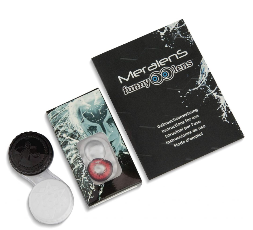 MERALENS Soft Contact Lenses - Red Flower (-3.00)