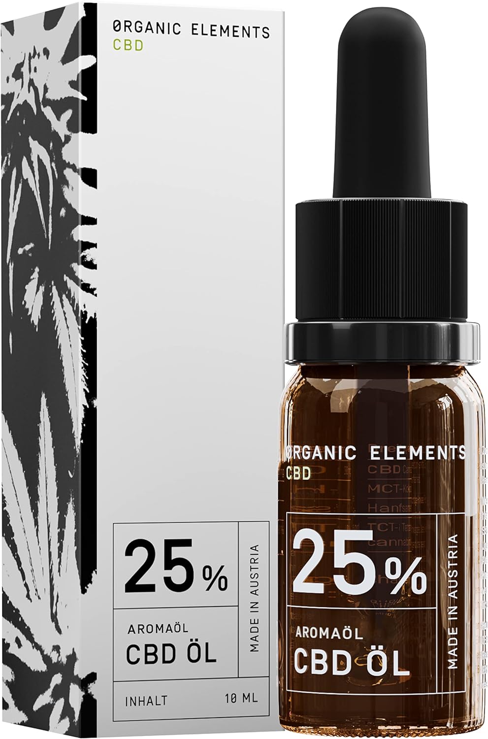 ORGANIC ELEMENTS CBD Oil 25%, 10ml (Produkt je bez krabičky)