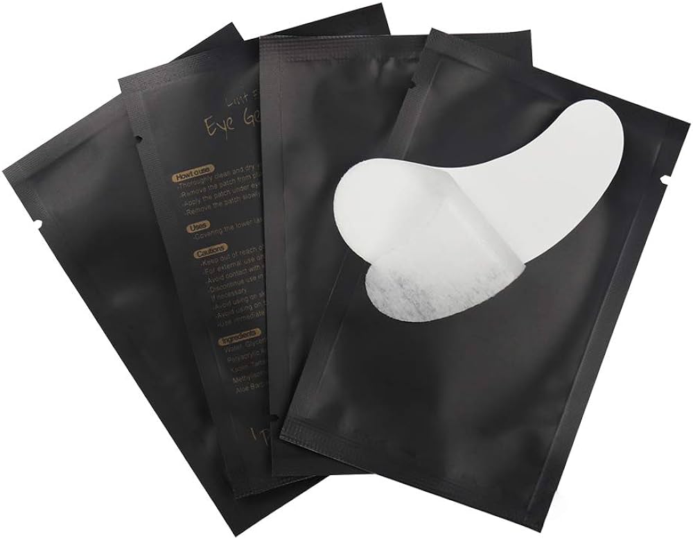 Lint free under Lint free under- 20 párů gelových polštářků pod oči, bezoplachové náplasti pod oči pro prodlužování řas