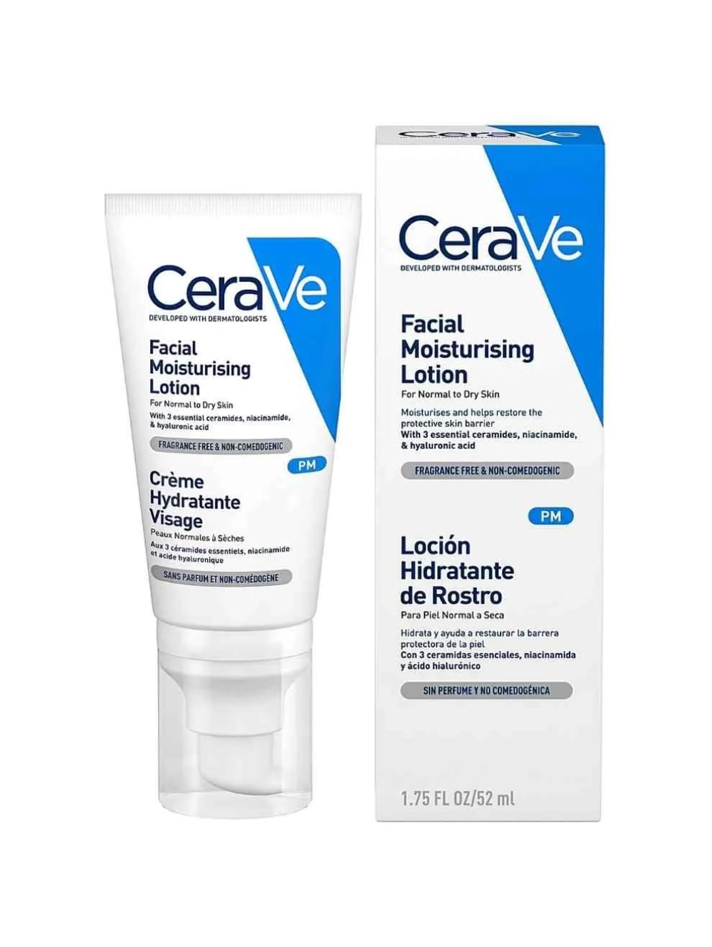 CeraVe - Hydratační krém na obličej pro normální a suchou pleť, 52 ml