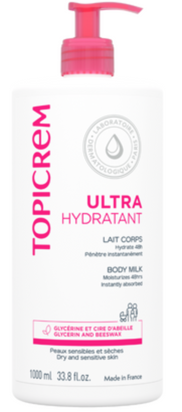 TOPICREM Ultra hydratační tělové mléko 1000ml (Láhev je bez dávkovače)