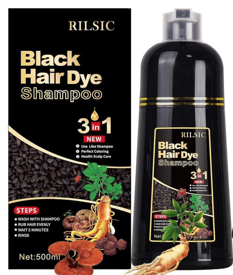 RILSIC Šampon pro barvení vlasů , černá, 500ml
