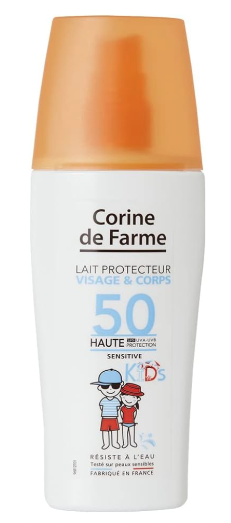 Corine de Farme opalovací mléko Kids SPF50+ 150ml (chybí víčko)