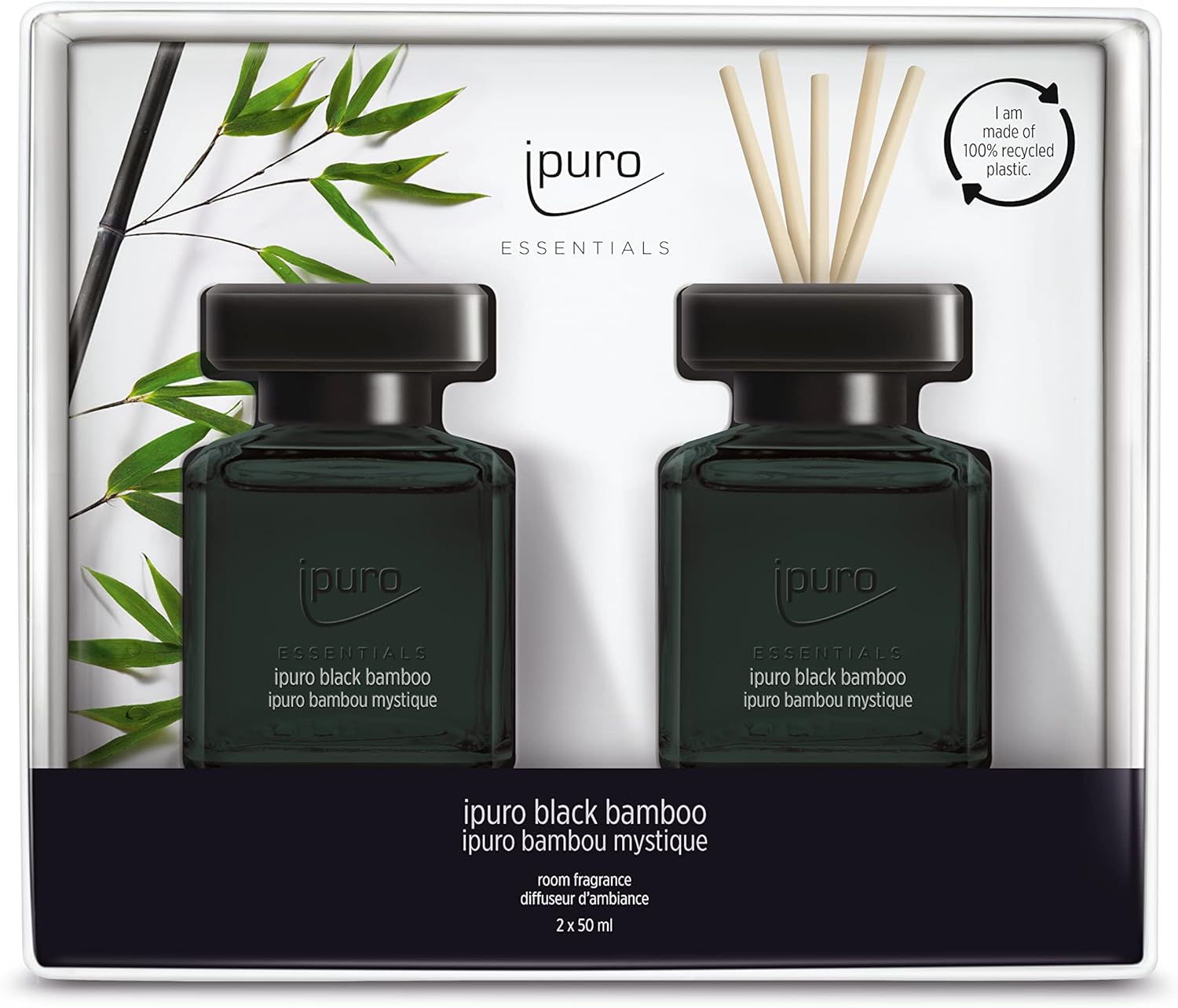 ipuro - Essentials Room Fragrance Black Bamboo 2 x 50 ml Osviežovač miestnosti