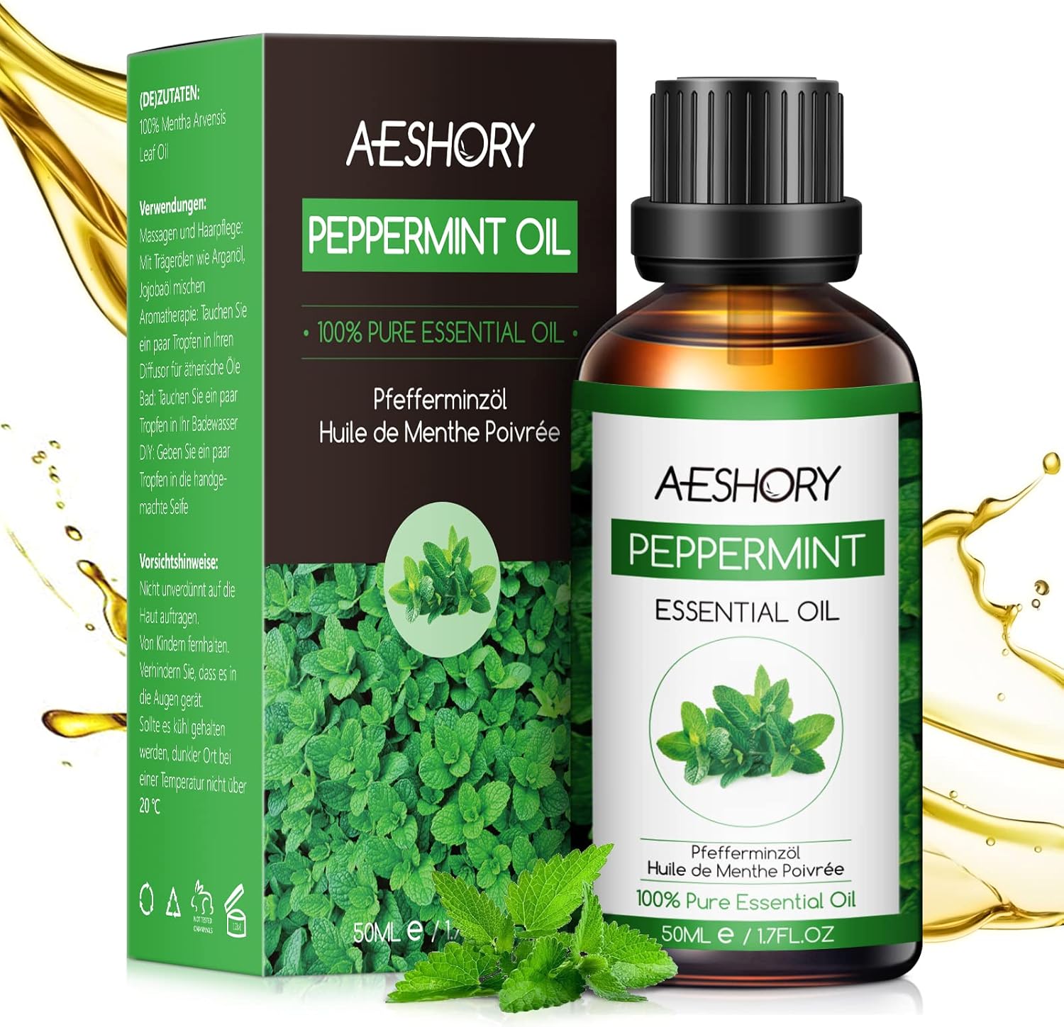 AESHORY Mátový olej 100% čistý 50 ml