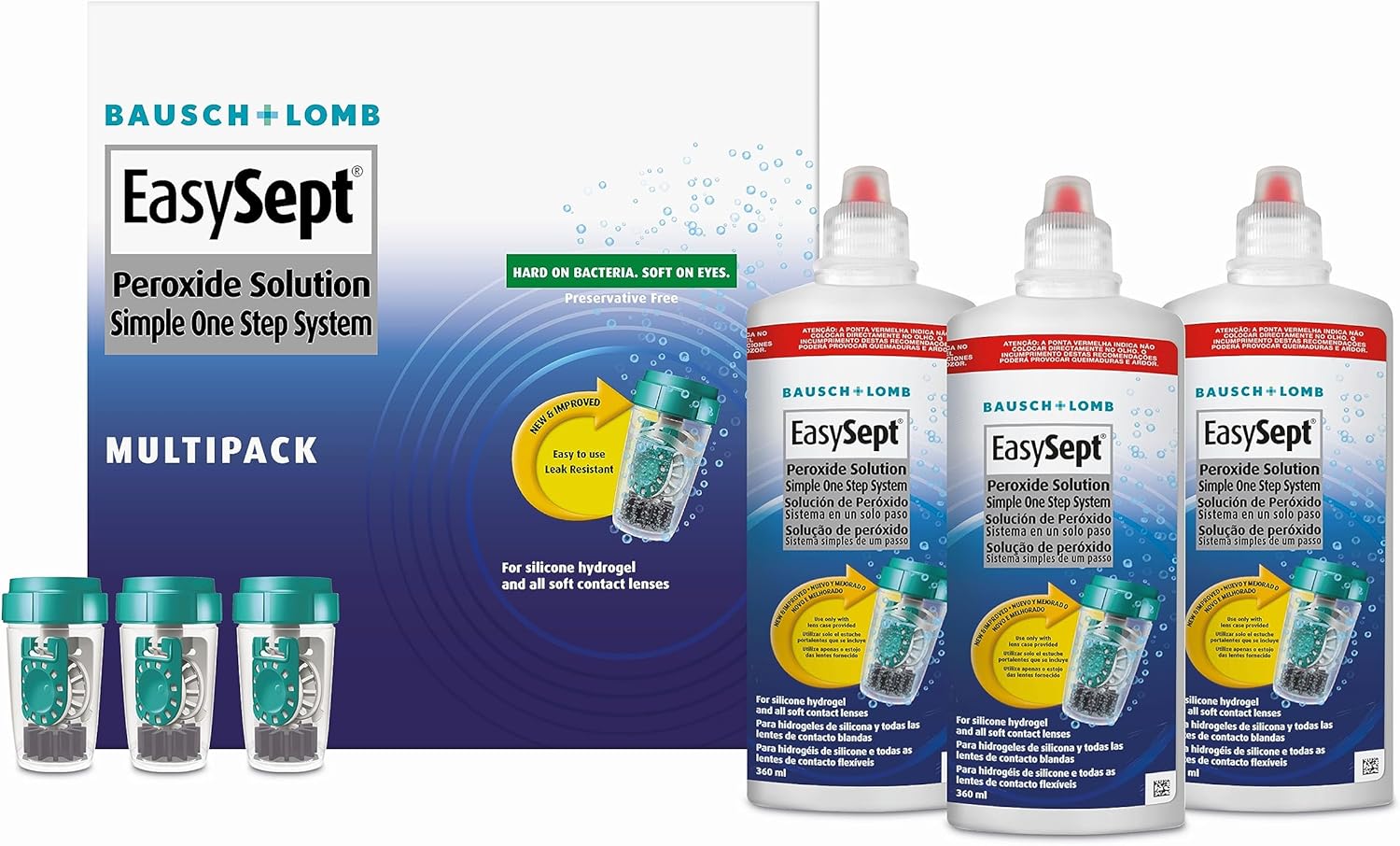 EasySept Peroxid vodíku, 3 x 360 ml roztok na kontaktní čočky