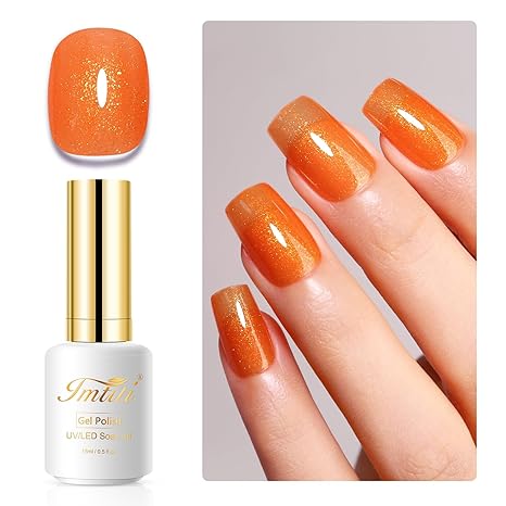 IMTITI Imtiti- Třpytivý oranžový gelový lak na nehty, 10ml
