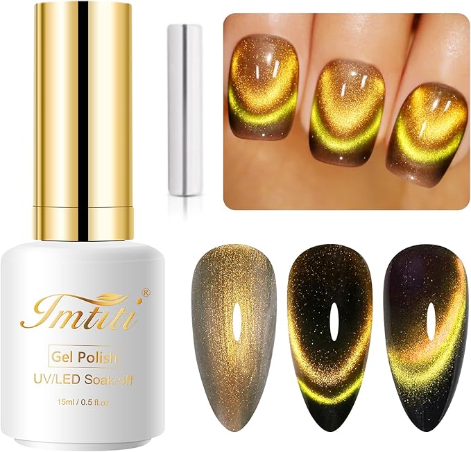 Imtiti Magnetic Gold Colour Gelový Lak na Nehty 15 ml