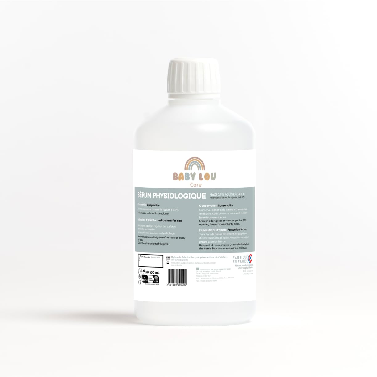 Levně BABYLOU CARE Lahvička fyziologického séra NaCl 0,9 % 500 ml