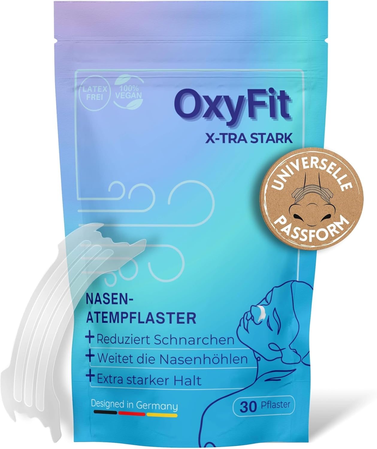 OxyFit Náplasti proti chrápání Balení 30 kusů extra silných náplastí