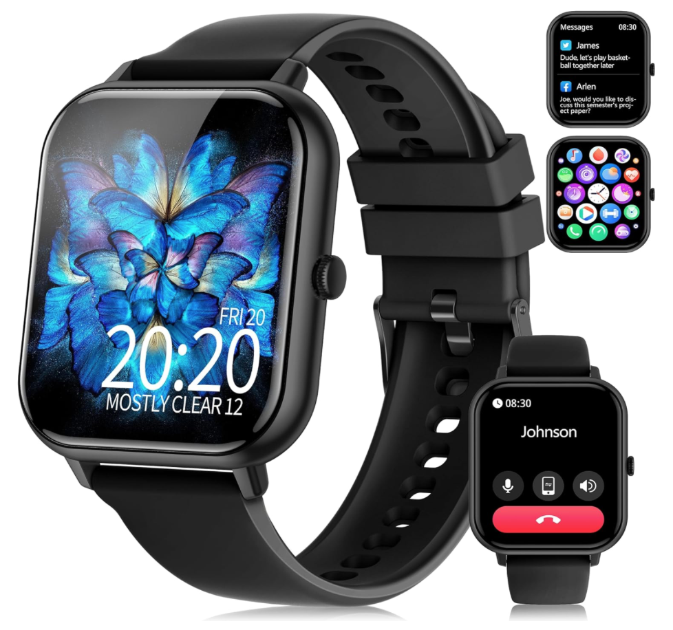 YOBOSSY Inteligentné hodinky Android/iOS (Černé)