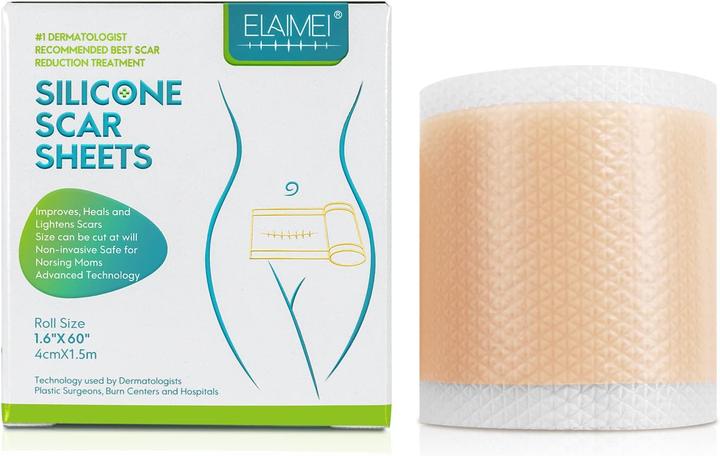 ELAIMEI - Silikonové fólie na jizvy 4 cm x 1.5 m