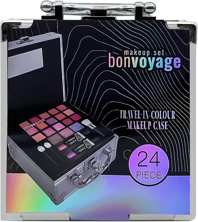 Bon voyage Travel in Colour, 24 dílná profesionální sada líčidel na oči, rty a obličej (bez růžové rtěnky)
