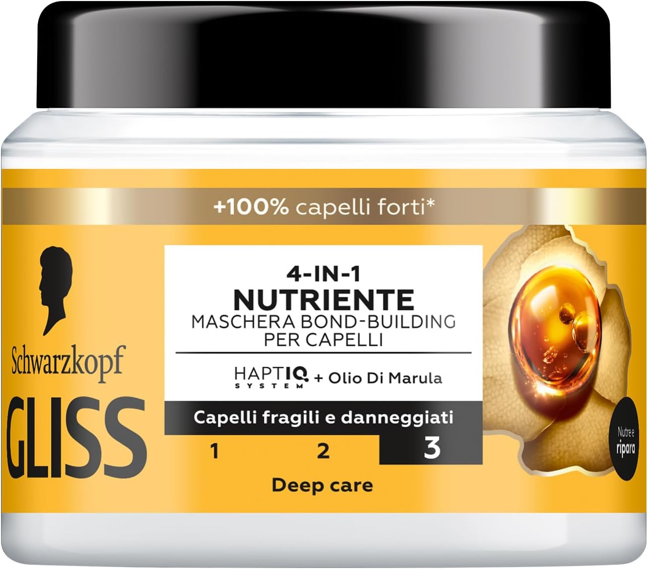 Schwarzkopf Gliss 4 v 1 vyživující maska pro zlepšení pevnosti vlasů 400 ml