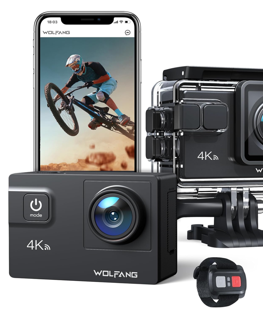 WOLFANG Akční Kamera GA300, 4K 60FPS - Zánovní