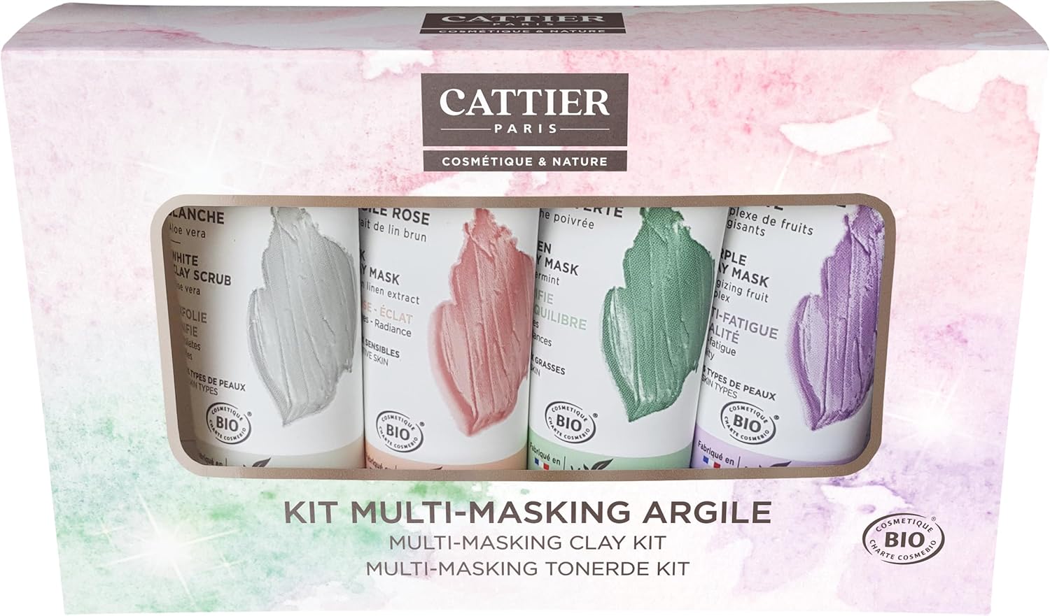 Cattier Clay mask set 4ks jílových masek na obličej