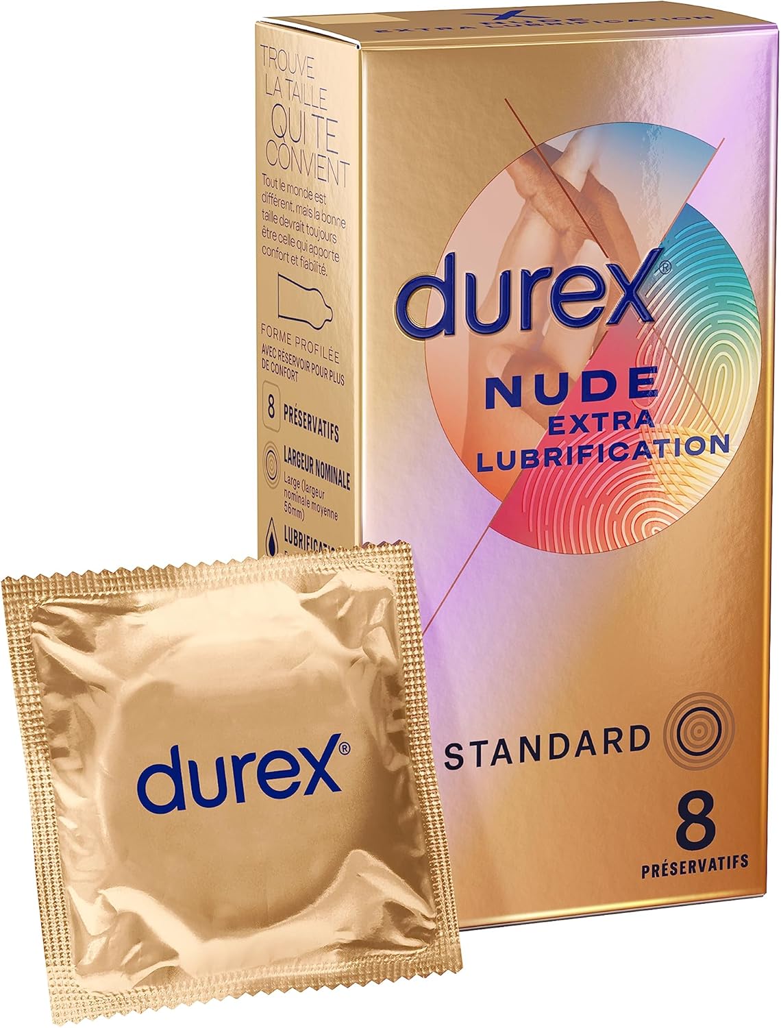 Durex Nude Extra lubrikace 8 kondomů