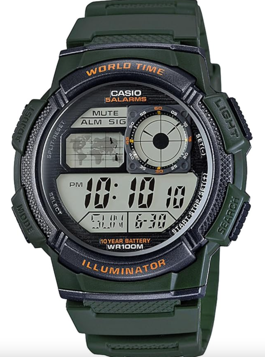 Levně CASIO AE-1000W-3A Tmavě zelený pásek - Rozbalené