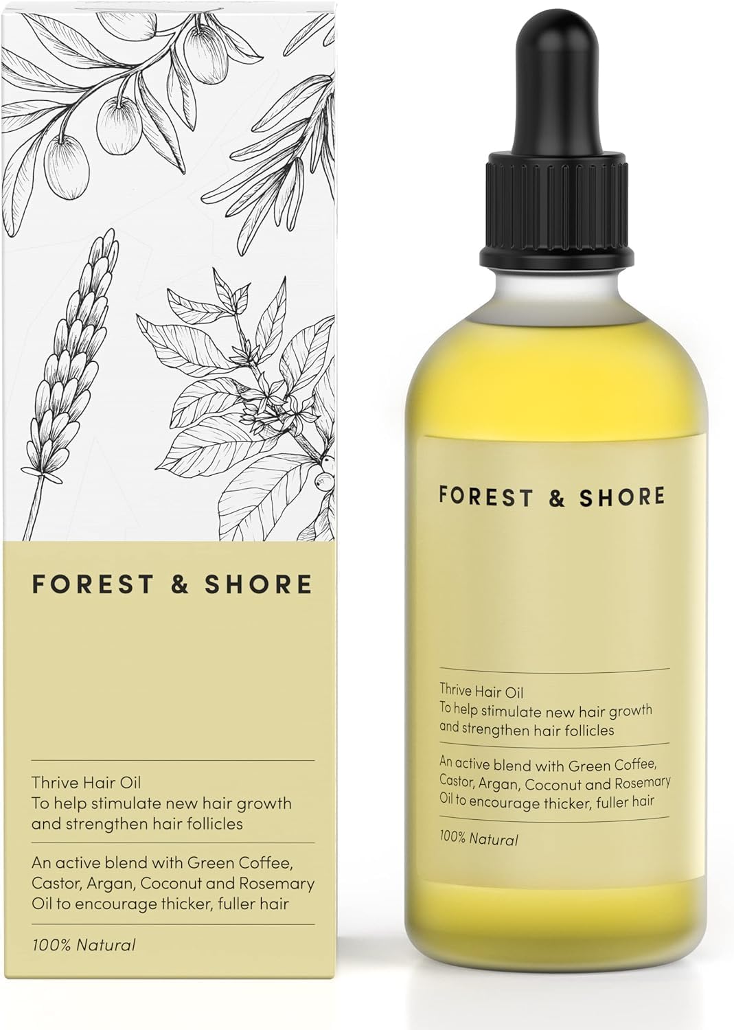 Forest & Shore 100% přírodní vlasový olej green coffee, 100 ml