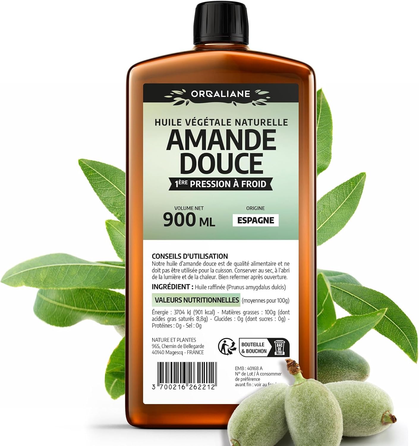 Orgaliane Olej ze sladkých mandlí - 900 ml