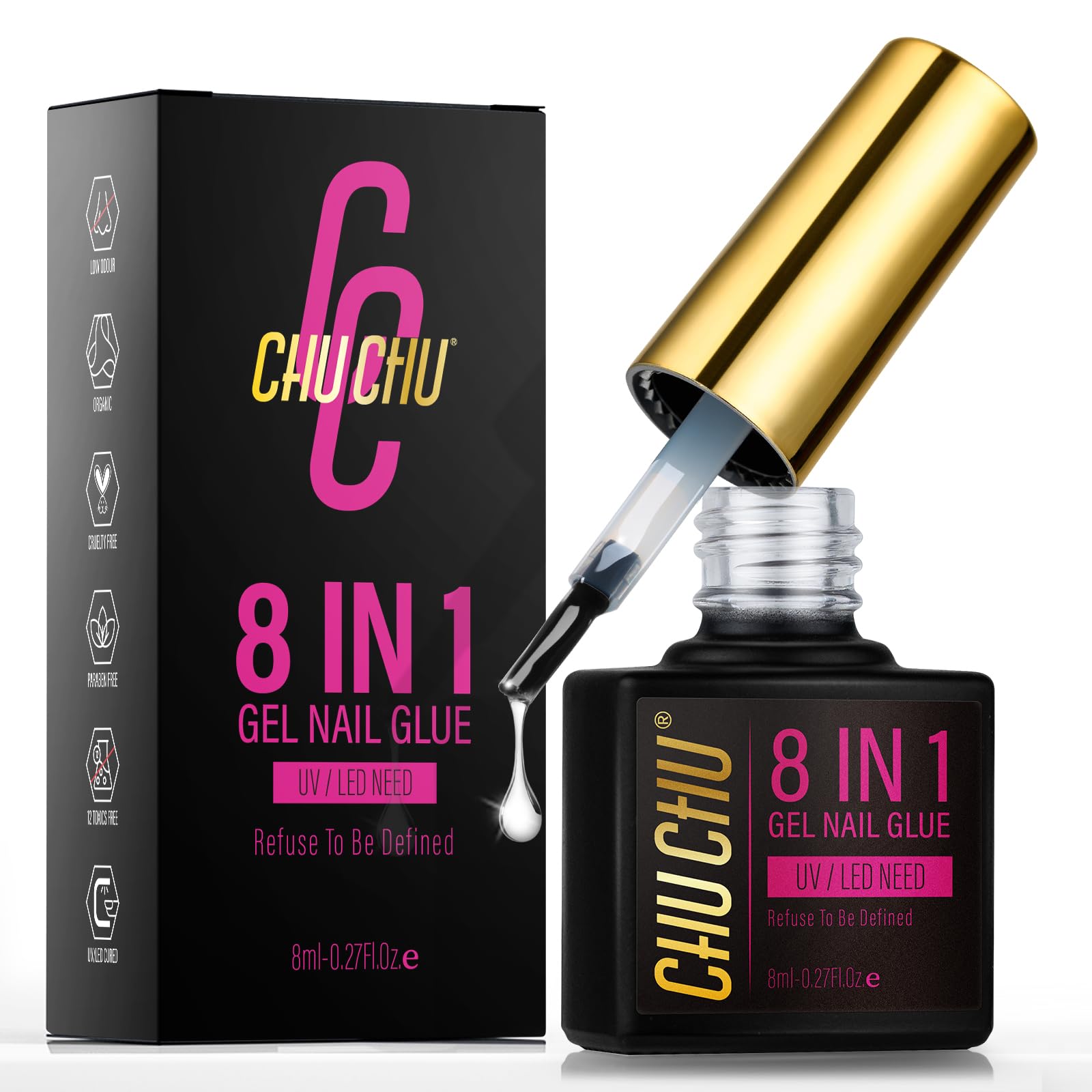CHUCHU CHUCHU- Gelové lepidlo na nehty 8v1, 8ml