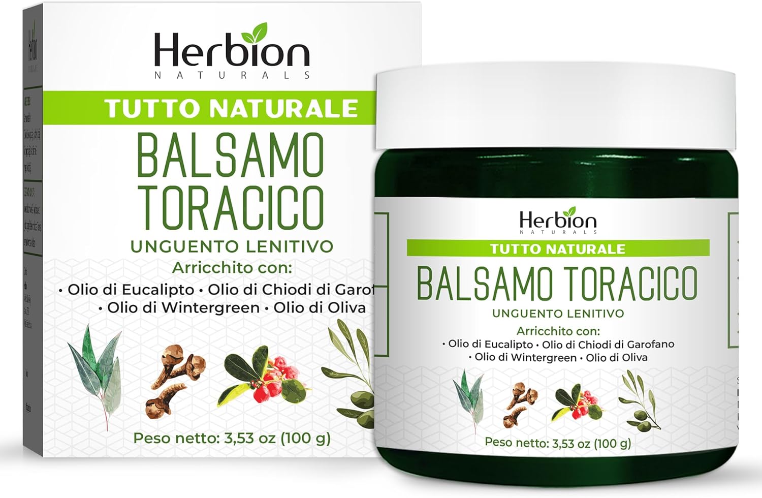 Herbion Naturals hrudní balzám 100 g - přírodní zklidňující mast s uklidňujícími výpary