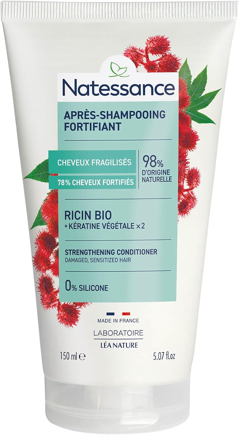 Natessance Naturel kondicionér s ricinovým olejem a rostlinným keratinem, 150 ml