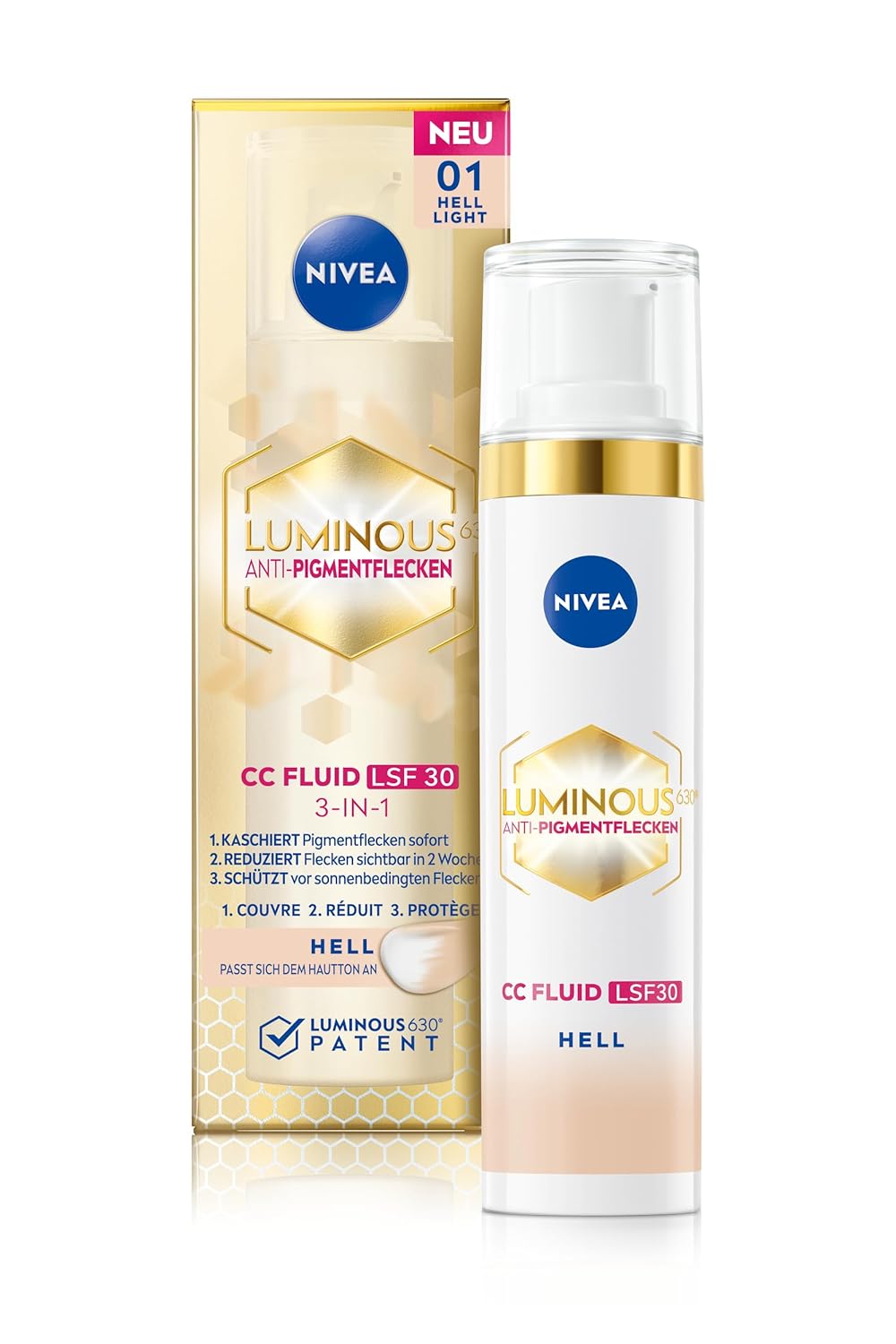NIVEA Luminous 630 Anti-Pigment Spots CC Fluid SPF 30 01 light, 40ml