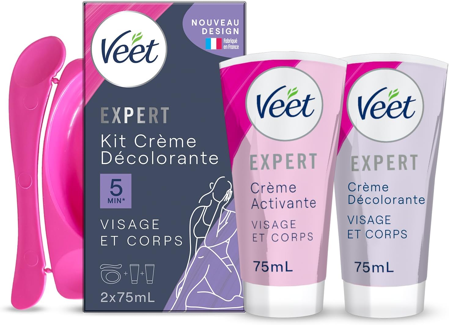 Veet Expert Zesvětlující krém na obličej a tělo Veet - 2 lahvičky po 75 ml