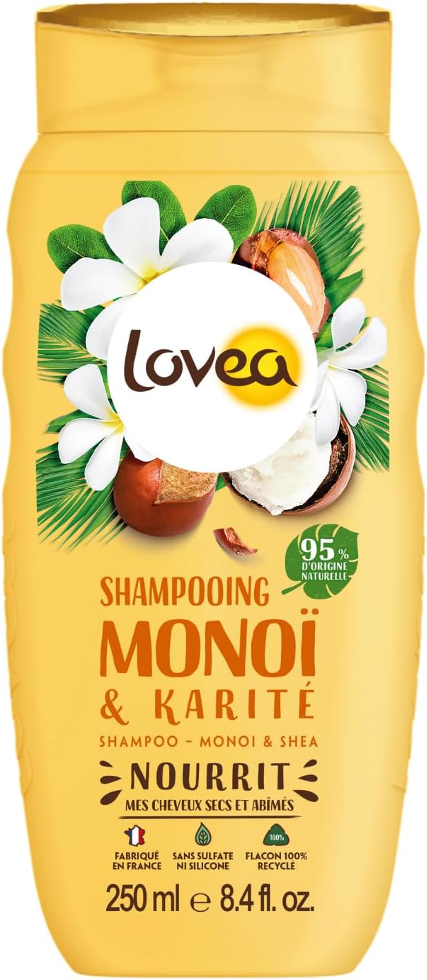 Lovea Šampon 250 ml s olejem Monoi a Karite pro suché a poškozené vlasy