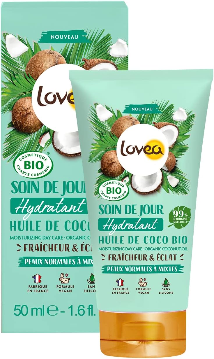 LOVEA - Hydratační denní krém na obličej - Organický kokosový olej 50 ml
