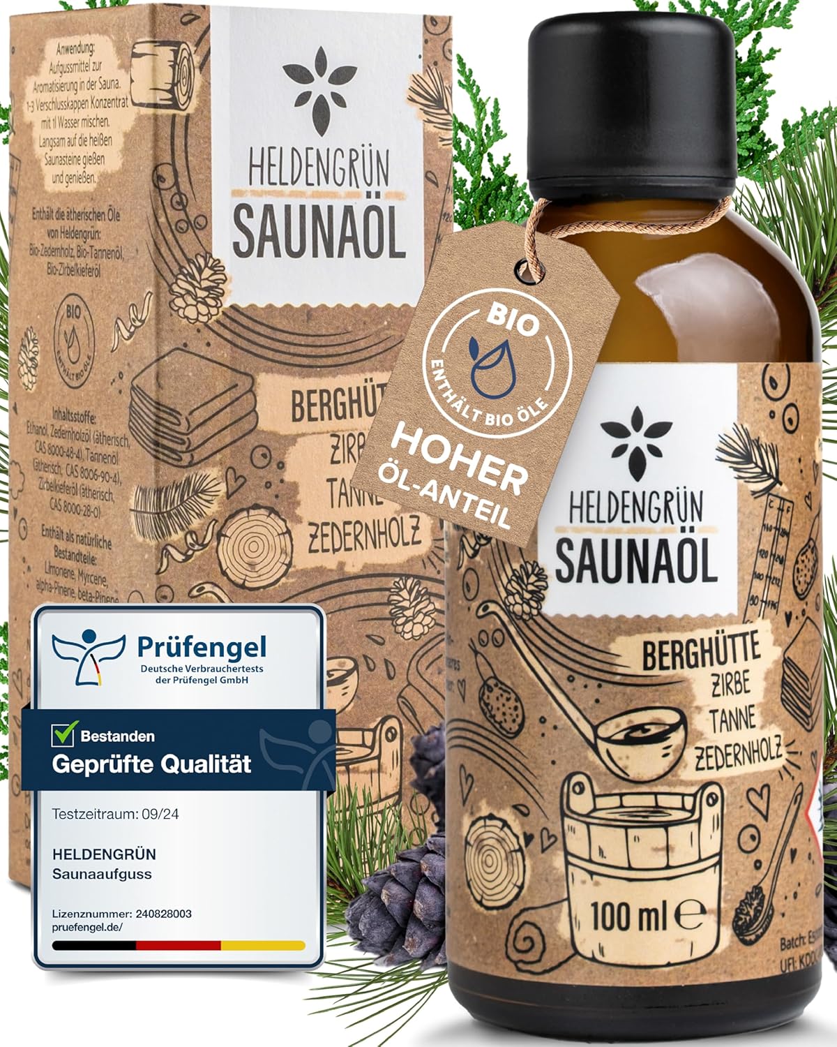 Levně Heldengrün Bio saunový nálev Lesní horská chata 100 ml