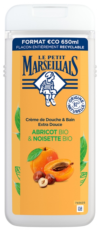 Le Petit Marseillais Extra jemný sprchový krém s meruňkou a lískovými oříšky BIO 650 ml